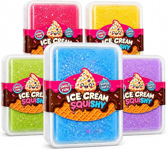 Dondurma Squishy Oyuncak – 1 Adet Karışık Renk, Kokulu, Simli, Yumuşak ve Yavaşça Eski Formuna Dönen Stres Sıkma Oyuncağı