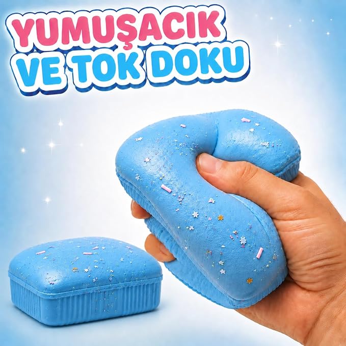 Dondurma Squishy Oyuncak – 1 Adet Karışık Renk, Kokulu, Simli, Yumuşak ve Yavaşça Eski Formuna Dönen Stres Sıkma Oyuncağı