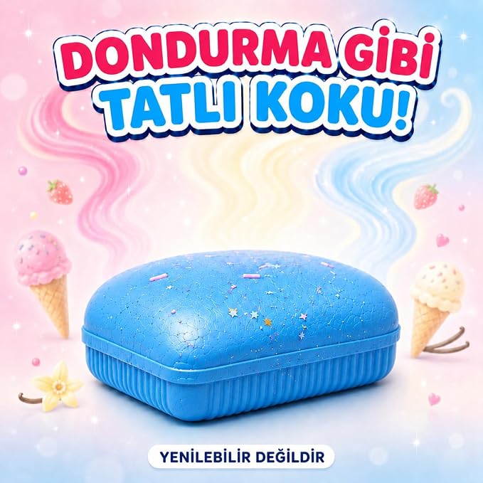 Dondurma Squishy Oyuncak – 1 Adet Karışık Renk, Kokulu, Simli, Yumuşak ve Yavaşça Eski Formuna Dönen Stres Sıkma Oyuncağı