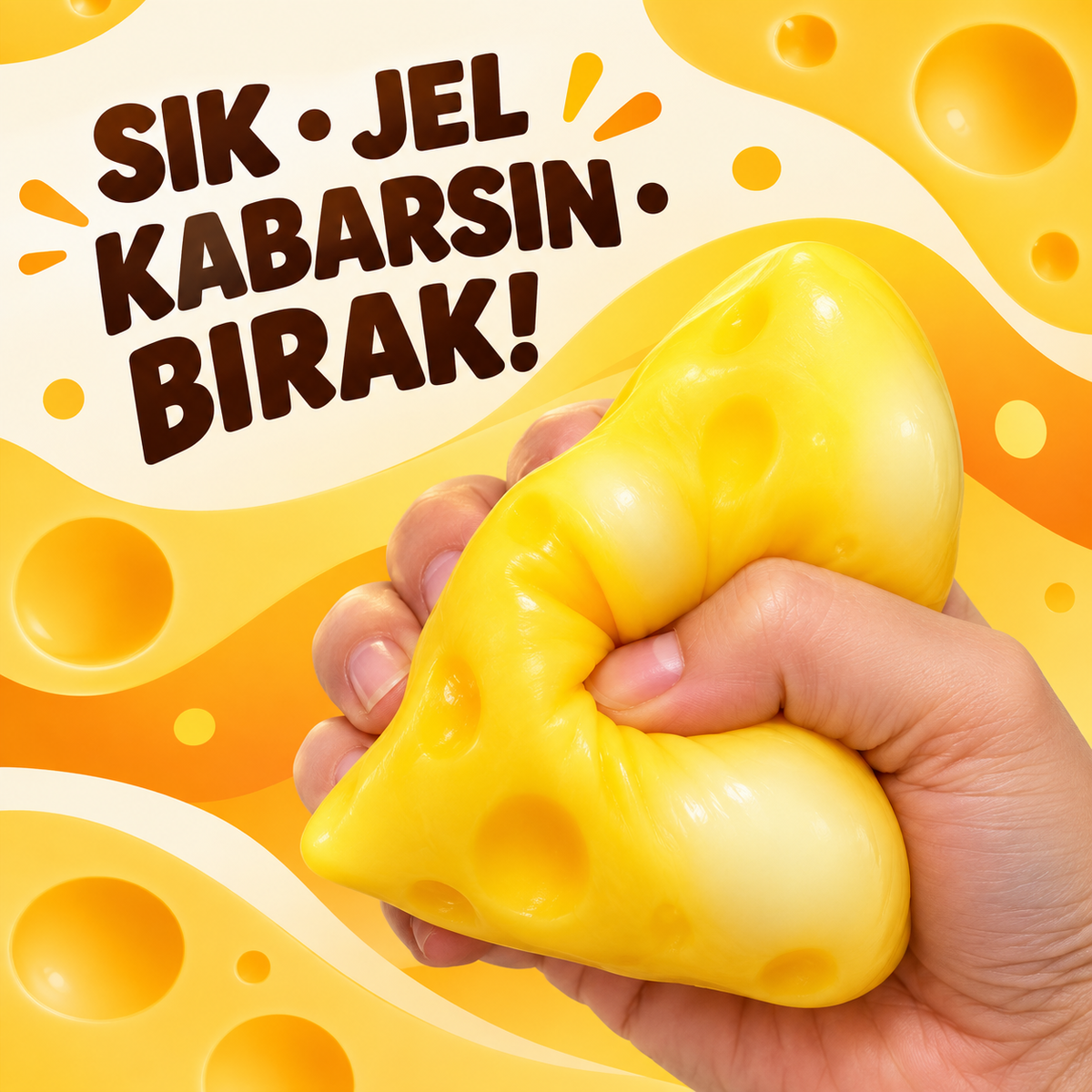 Üçgen Peynir Squishy Jel Dolgulu Sıkma Oyuncağı – Yumuşacık Esnek Fidget Oyuncak, Eğlenceli Peynir Tasarımlı Duyusal Oyuncak
