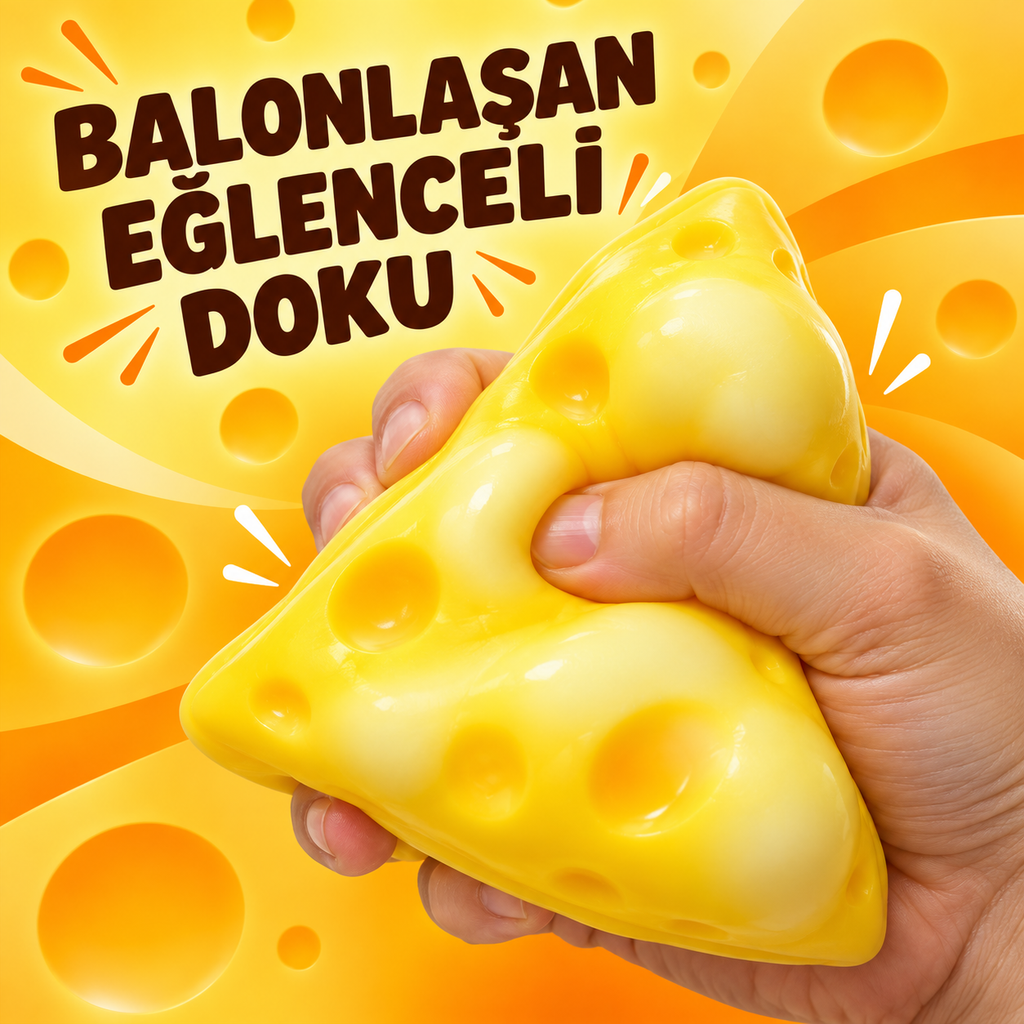 Üçgen Peynir Squishy Jel Dolgulu Sıkma Oyuncağı – Yumuşacık Esnek Fidget Oyuncak, Eğlenceli Peynir Tasarımlı Duyusal Oyuncak