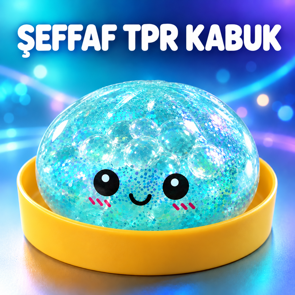 Çin Mantısı Squishy Oyuncak – Şeffaf TPR Kabuklu, İçinde Hareket Eden Minik Toplar ve Simli Sıkma Oyuncağı, Yumuşak Fidget Stres Oyuncağı, Karışık Renk 1 Adet