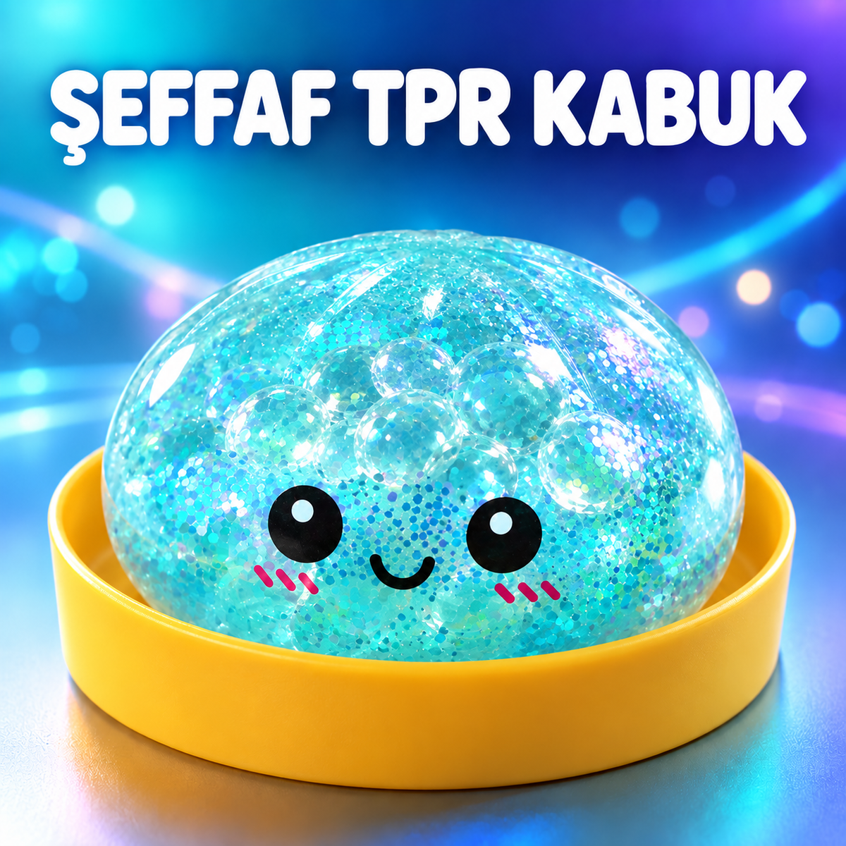 Çin Mantısı Squishy Oyuncak – Şeffaf TPR Kabuklu, İçinde Hareket Eden Minik Toplar ve Simli Sıkma Oyuncağı, Yumuşak Fidget Stres Oyuncağı, Karışık Renk 1 Adet