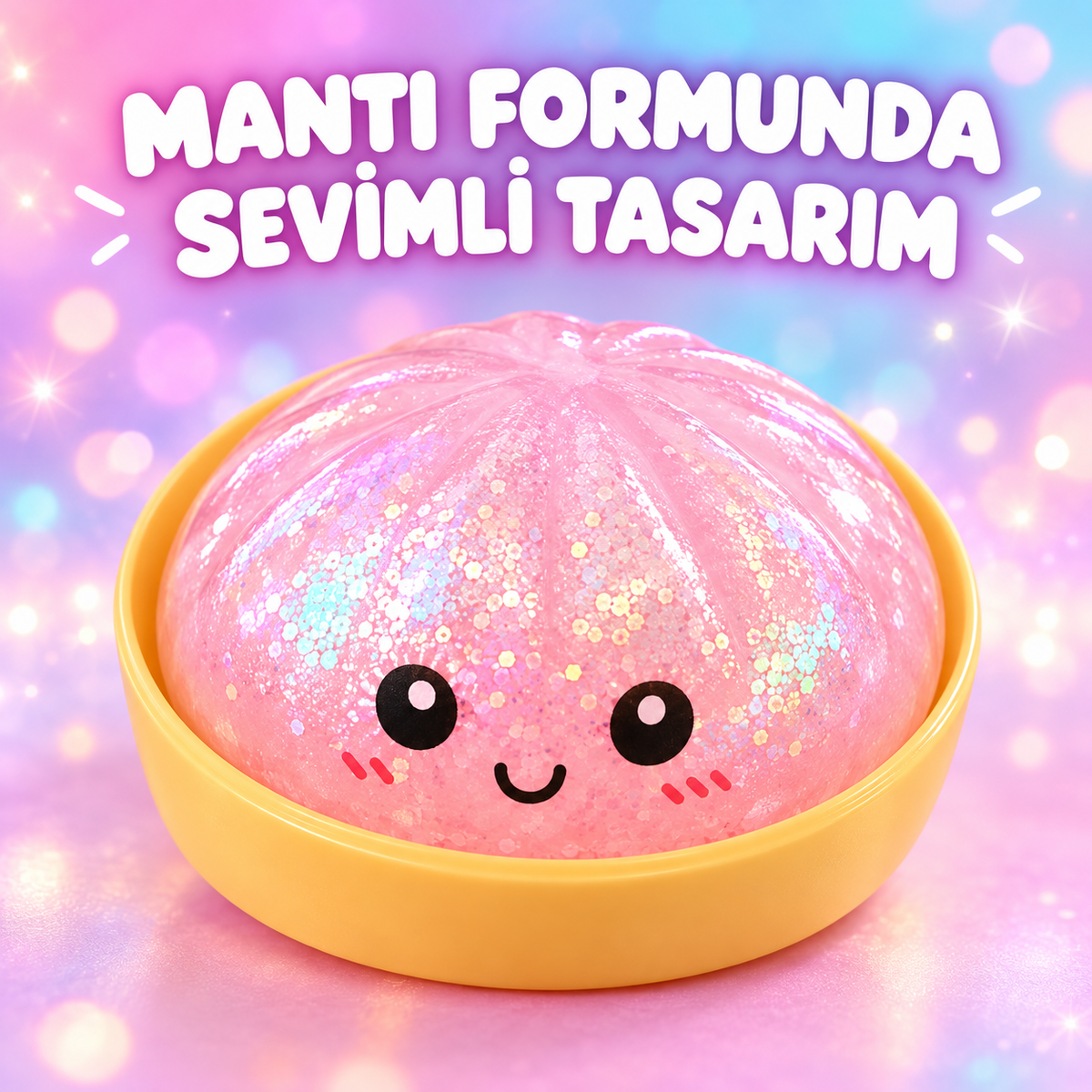 Çin Mantısı Squishy Oyuncak – Şeffaf TPR Kabuklu, İçinde Hareket Eden Minik Toplar ve Simli Sıkma Oyuncağı, Yumuşak Fidget Stres Oyuncağı, Karışık Renk 1 Adet